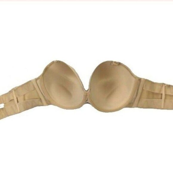 Lane Bryant Cacique Bra 38C Cafe Multi-Way Strapless Bare Solution w/ Straps - Picture 9 of 10